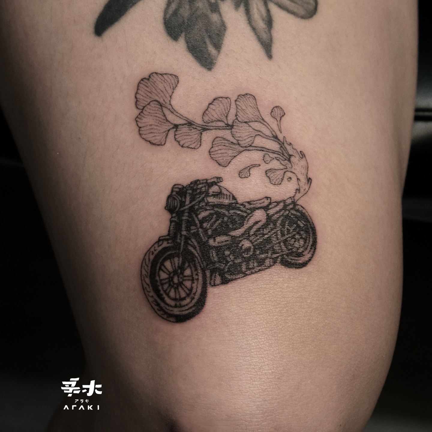 Tattoo by @araki_tattoo — black_and_grey