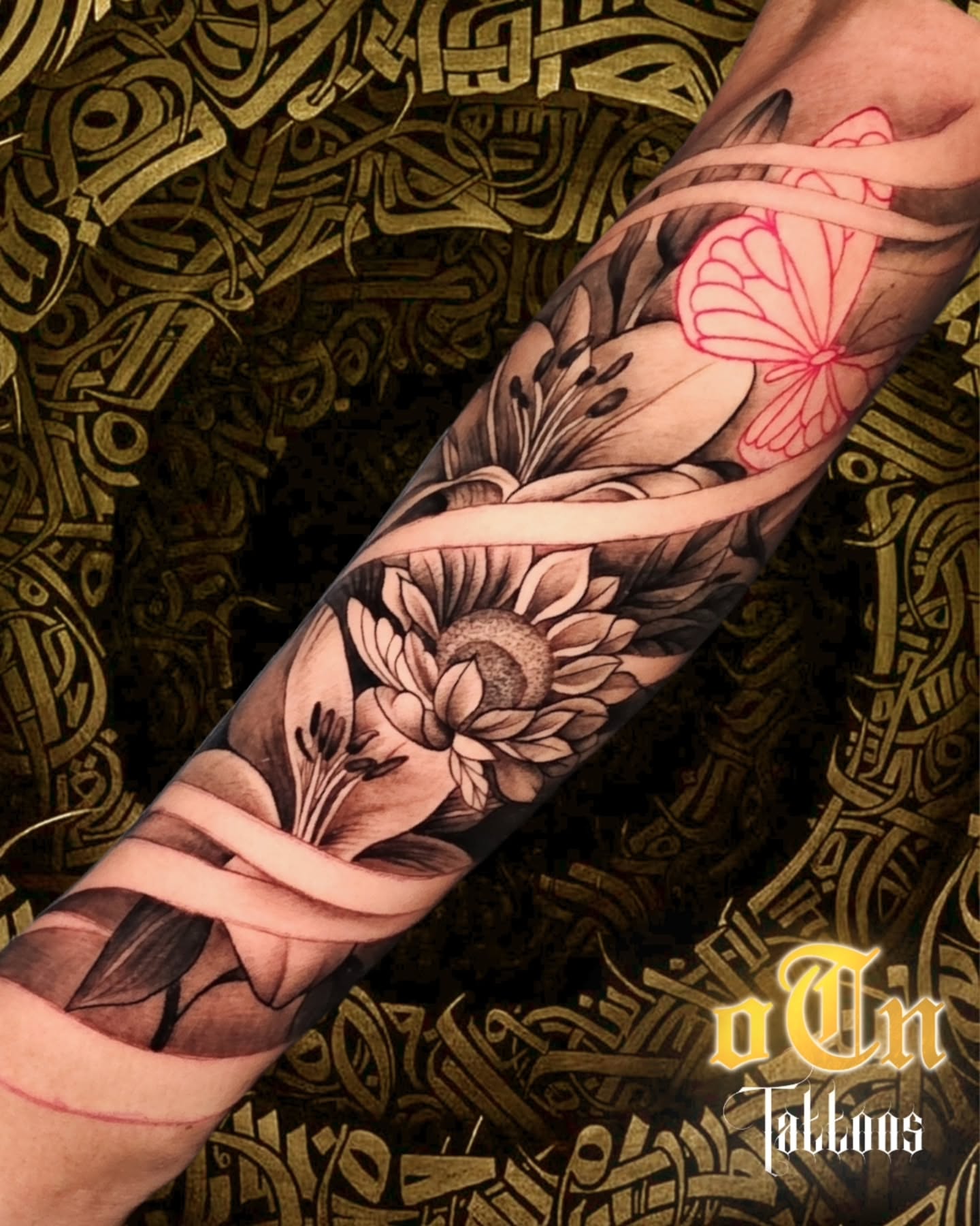 Floral bouquet realism tattoo on the forearm by New York Tattoos Artist