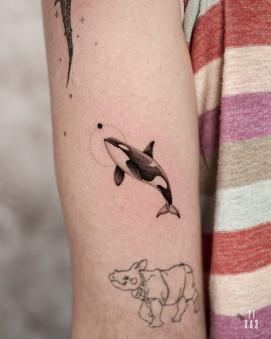 Tattoo by @tivas — fine_line, black_and_grey