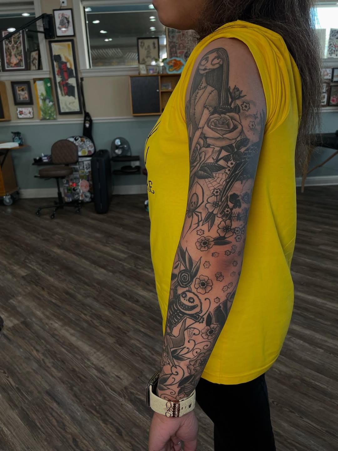 Tattoo by @calebbakertattoo — black_and_grey, dark_realism