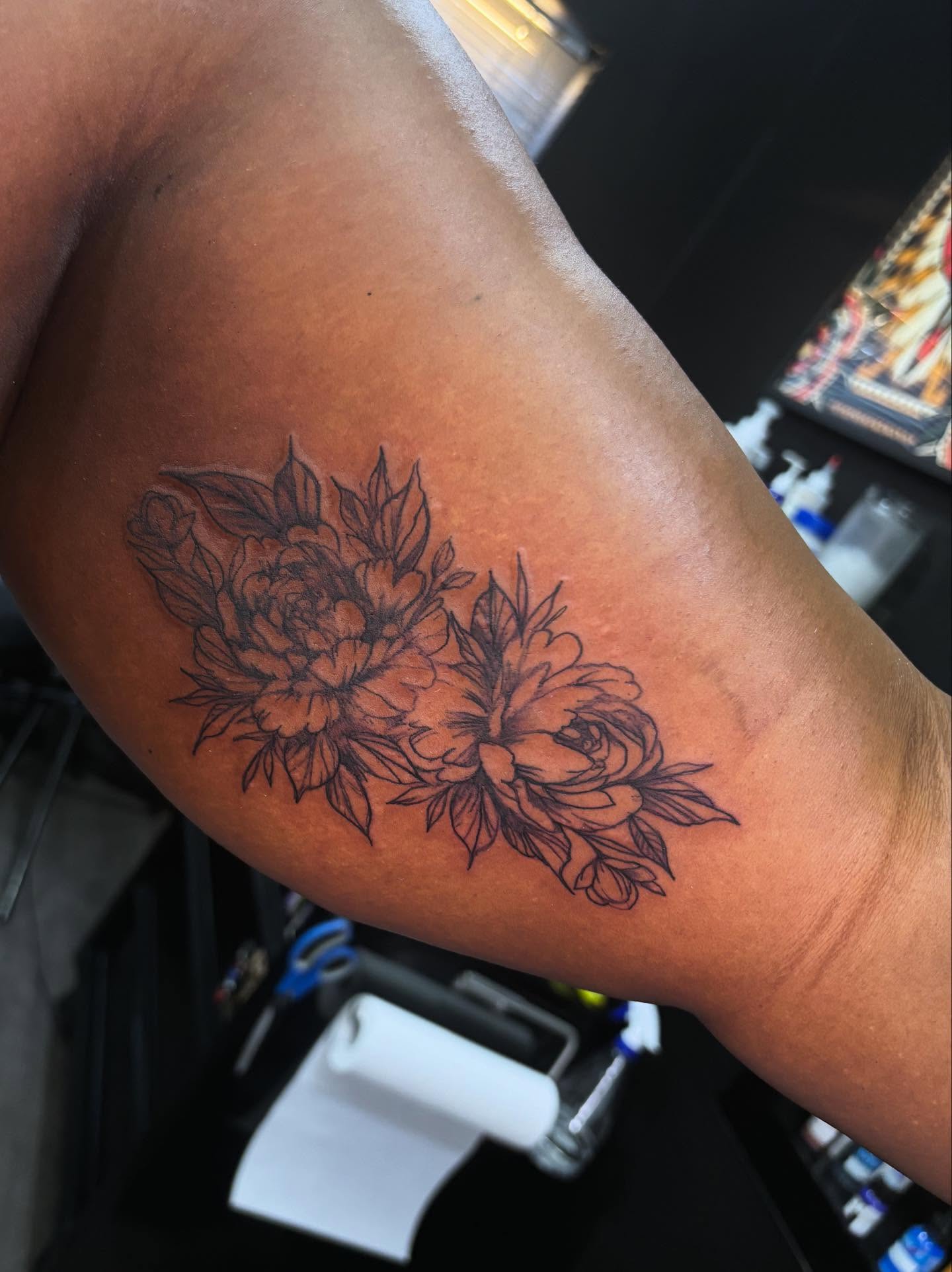 Tattoo by @allthings_comix — black_and_grey
