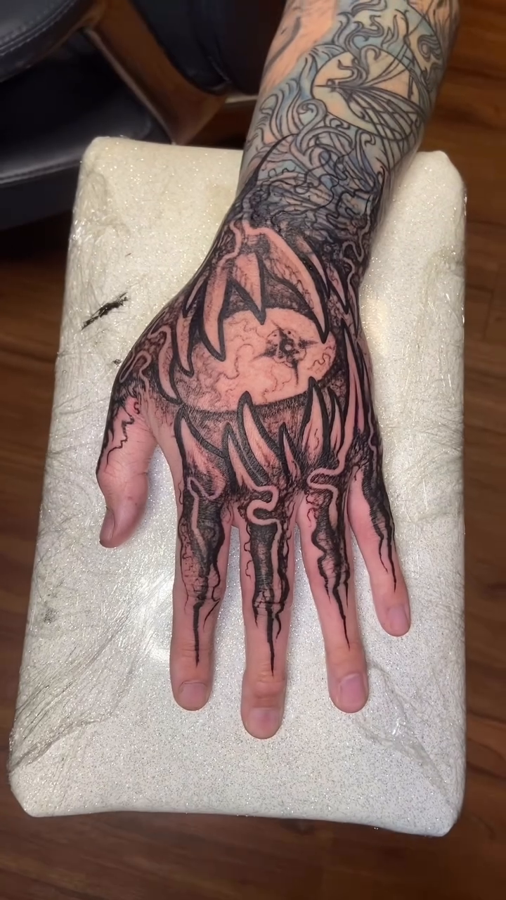 Tattoo by @baptism_black โ blackwork, dark_realism