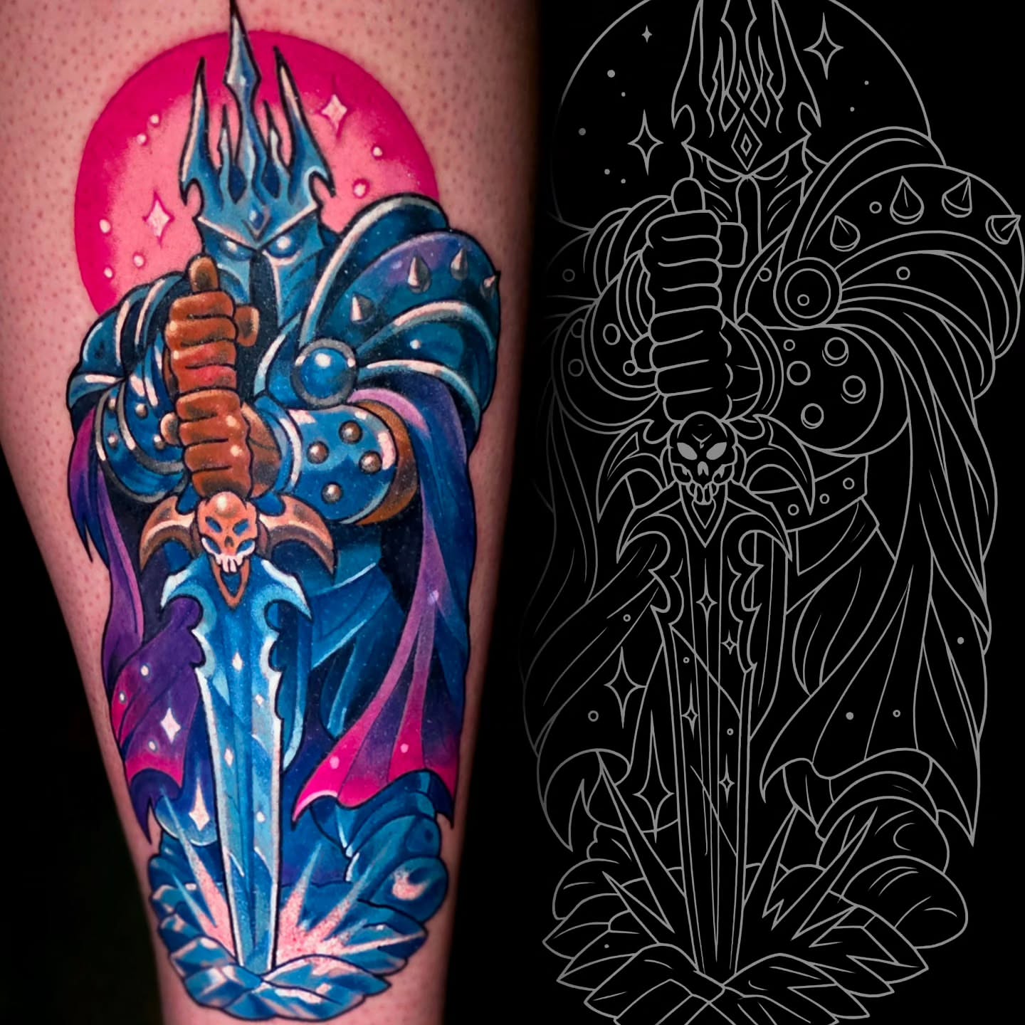 Dark fantasy warrior dark realism tattoo on the forearm by Levi Ropp, Findlay, Ohio