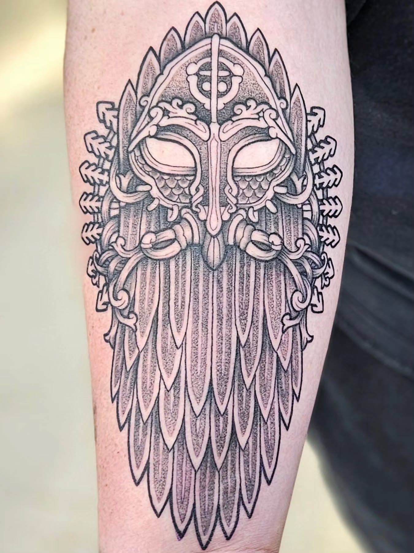Tattoo by @jordanna_pearl — dotwork, ornamental