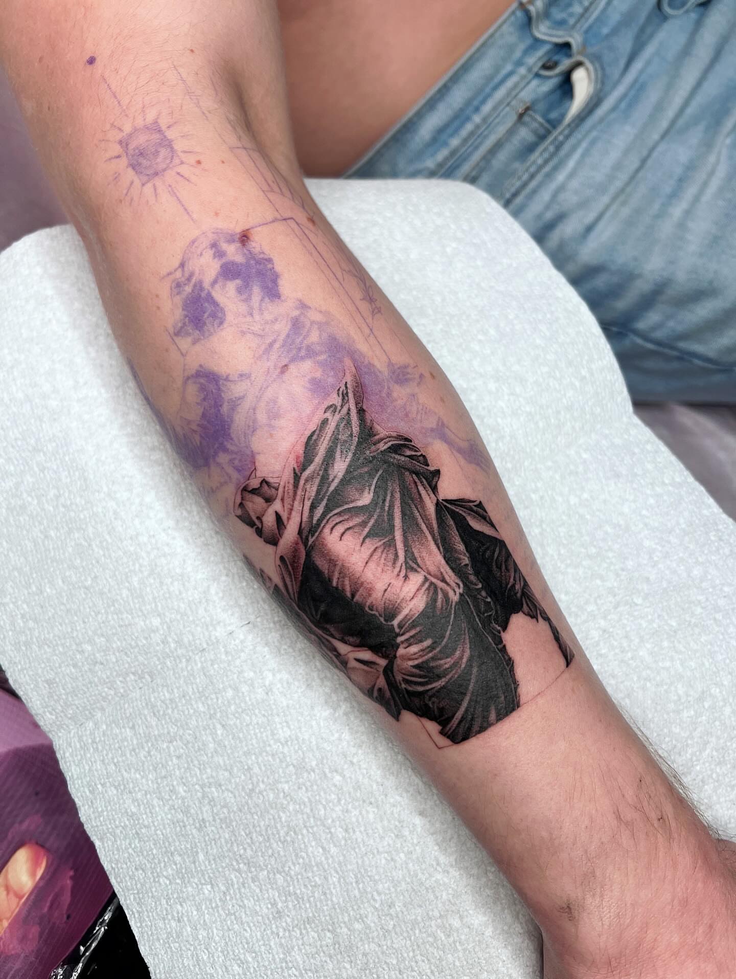 Tattoo by @dolphintattoos — realism, black_and_grey