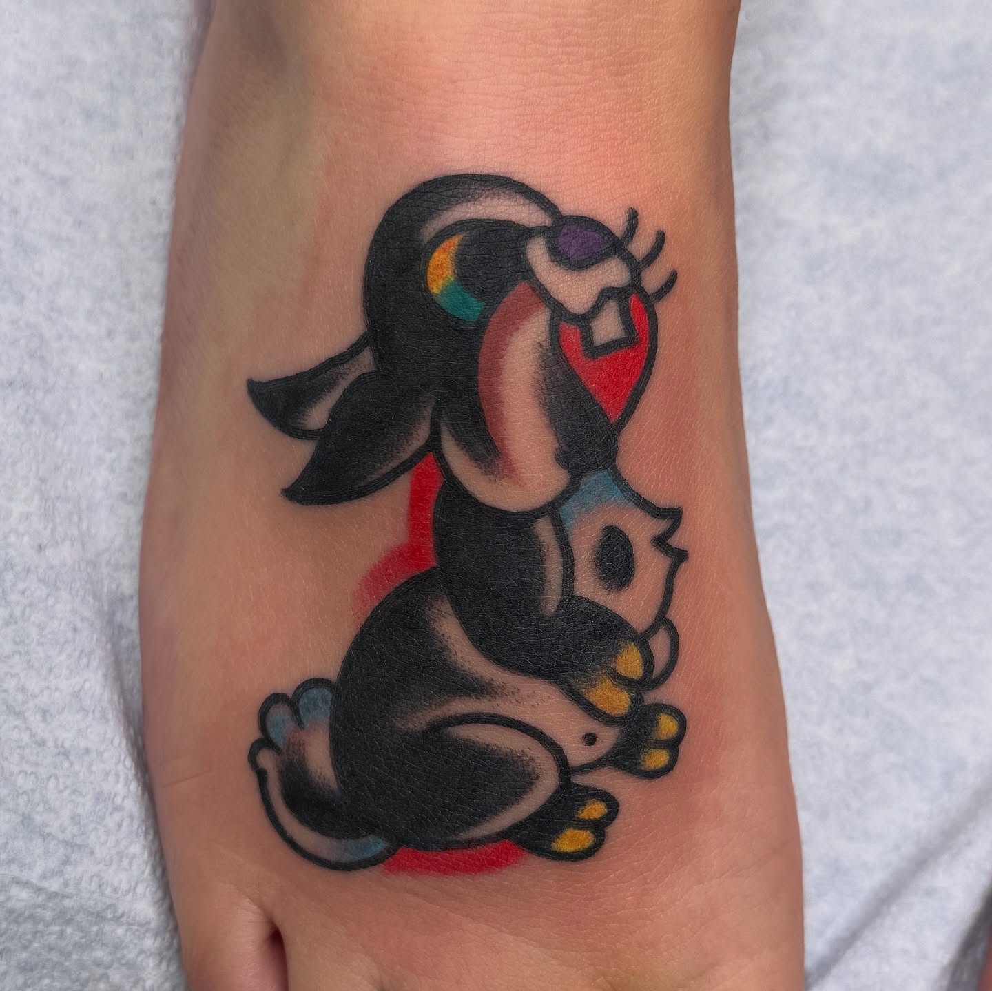 Dachshund American traditional tattoo on the forearm by Erik Sheppard