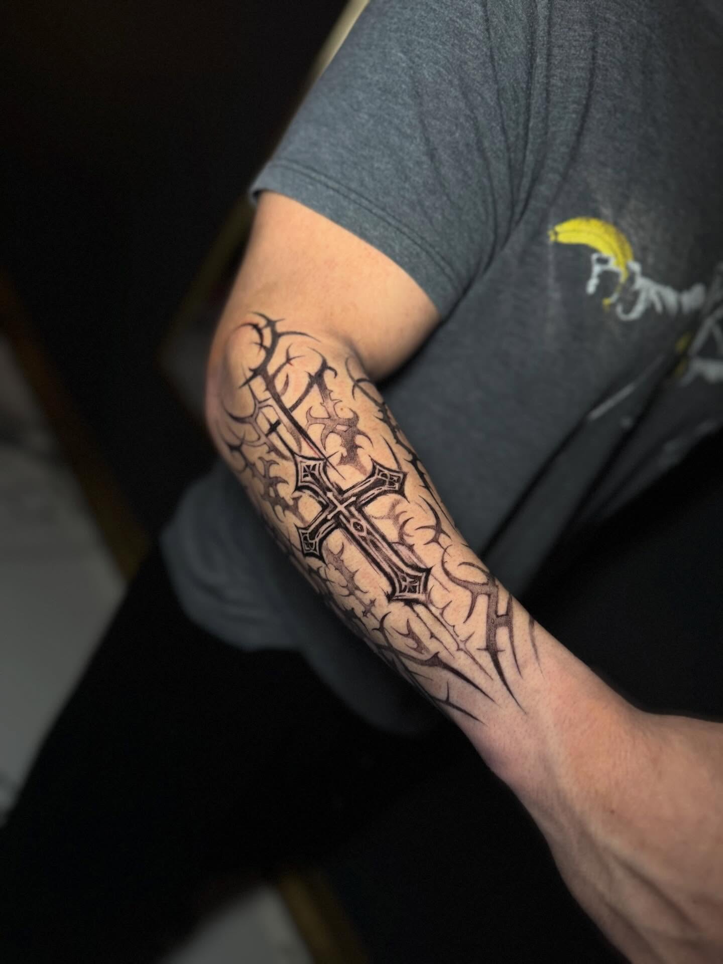 Tattoo by @tiptopartist — black_and_grey