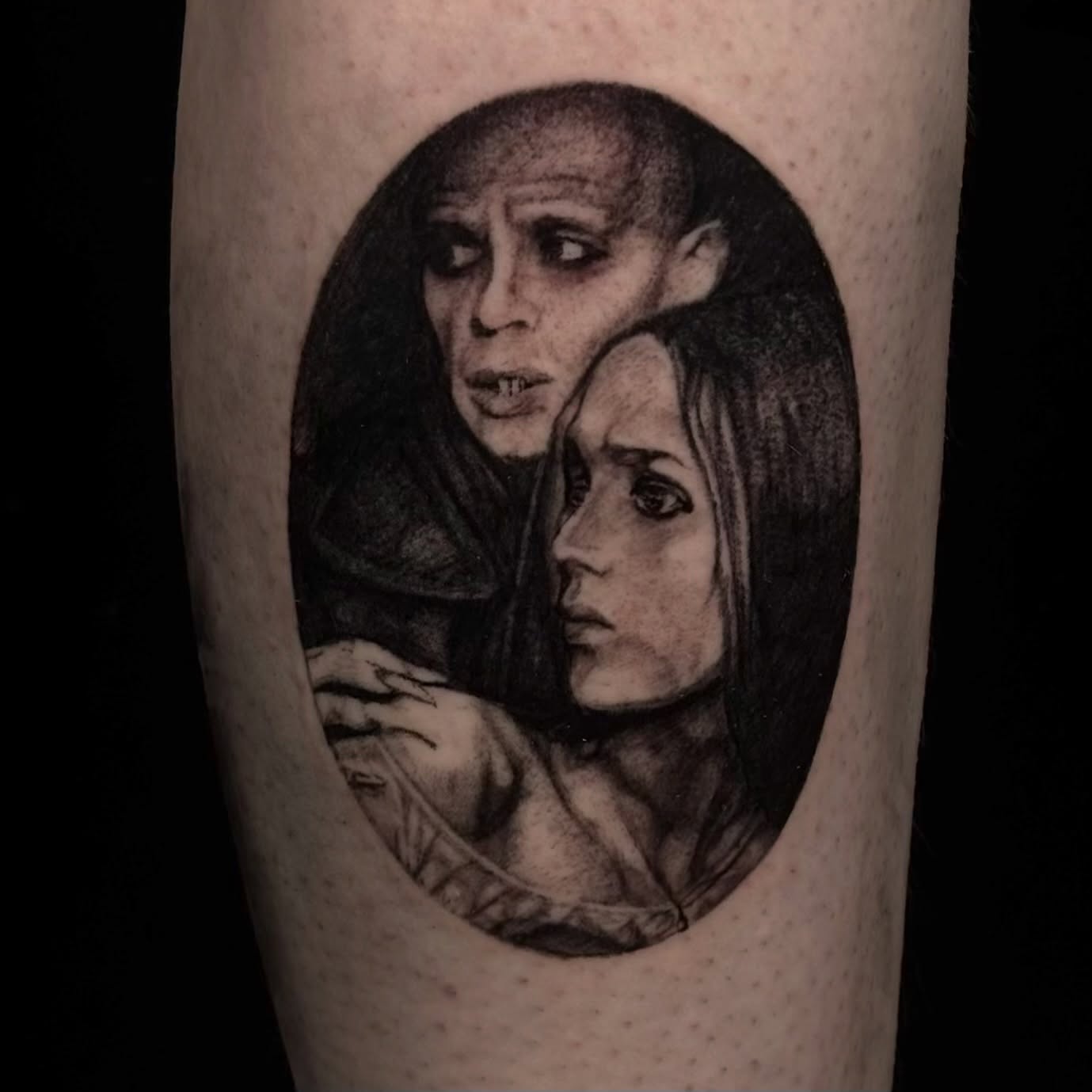 Portrait realism tattoo on the forearm by jordy