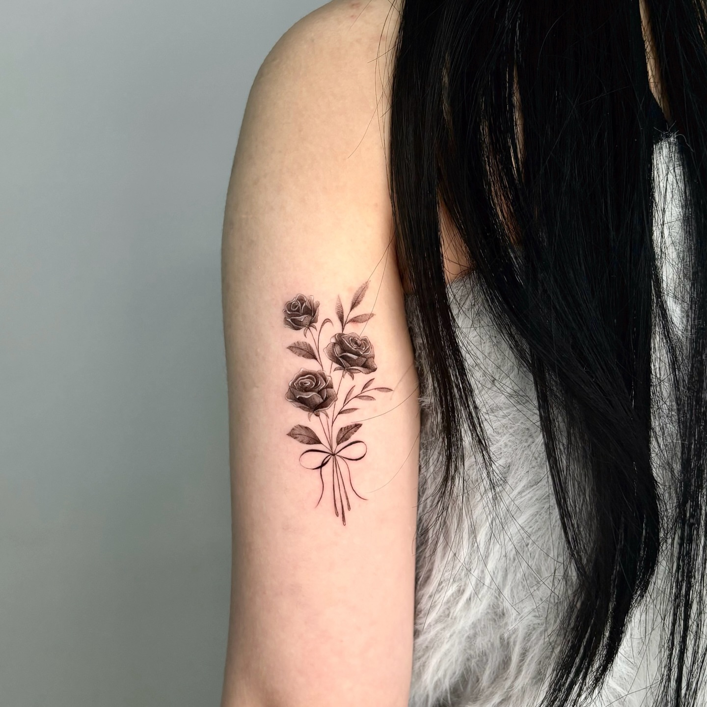 Tattoo by @nyangwol_tattoo — black_and_grey