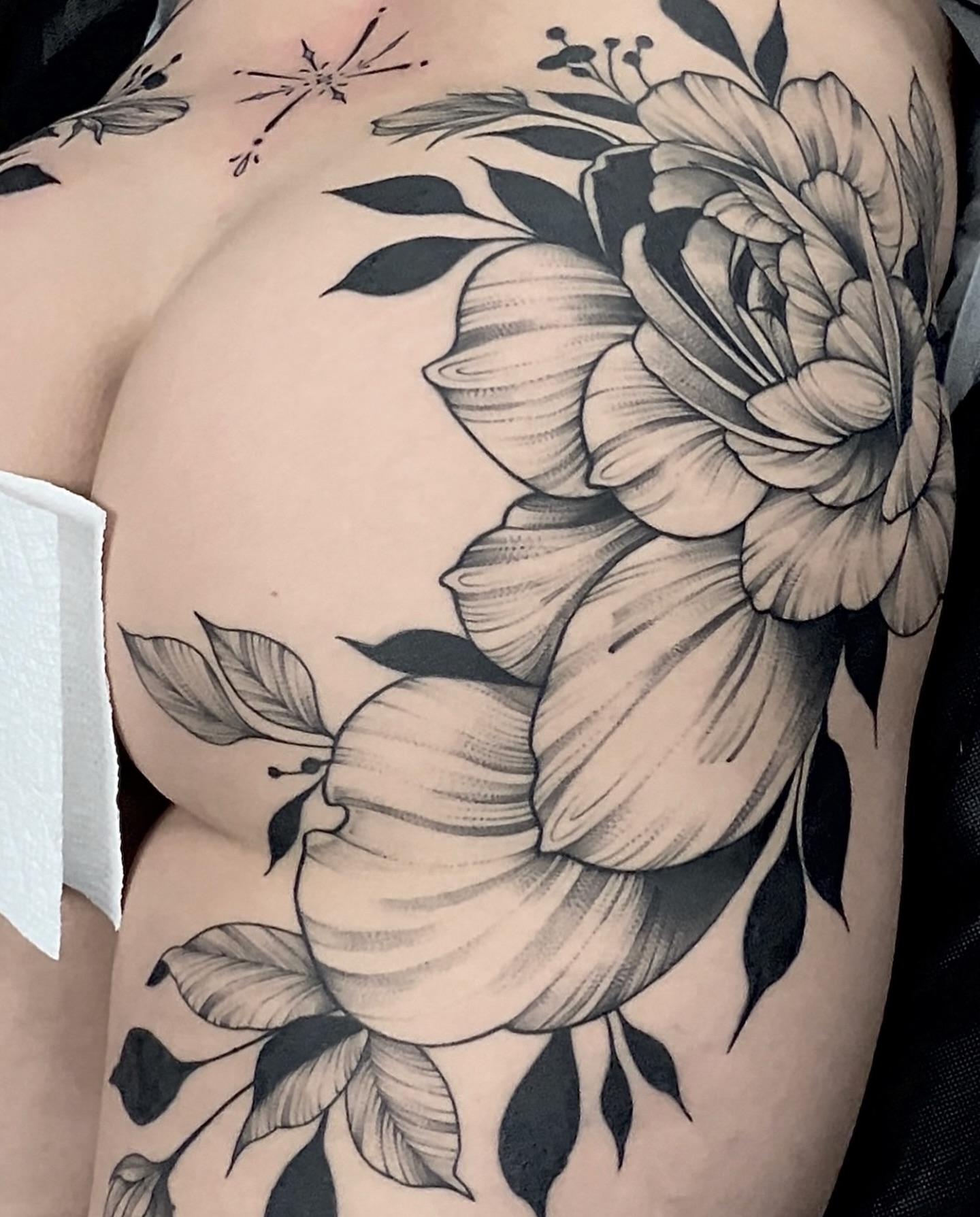 Tattoo by @finelineperception — black_and_grey