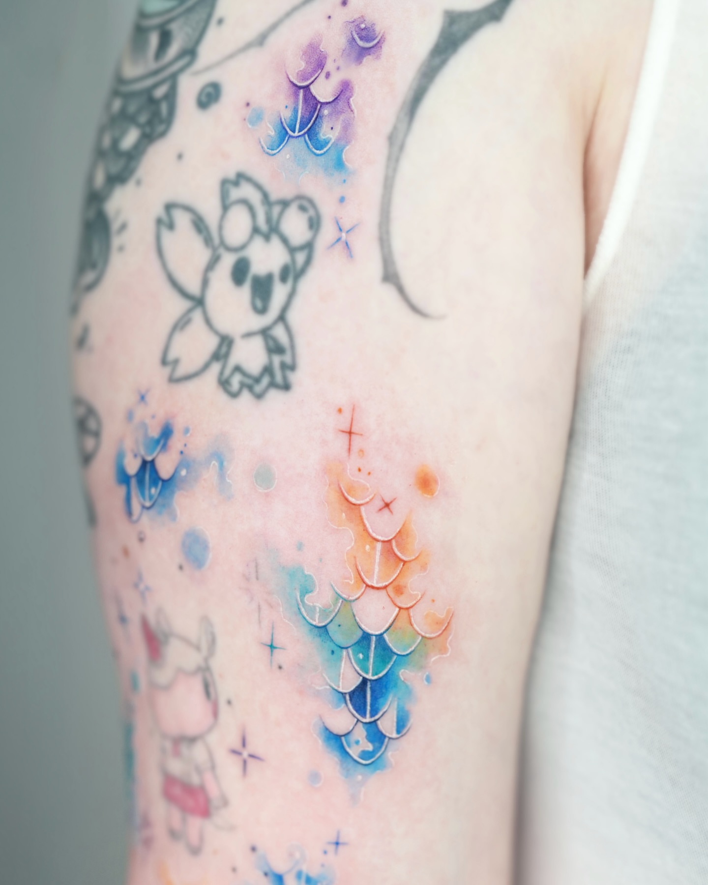 Tattoo by @siren_ink — watercolor, anime