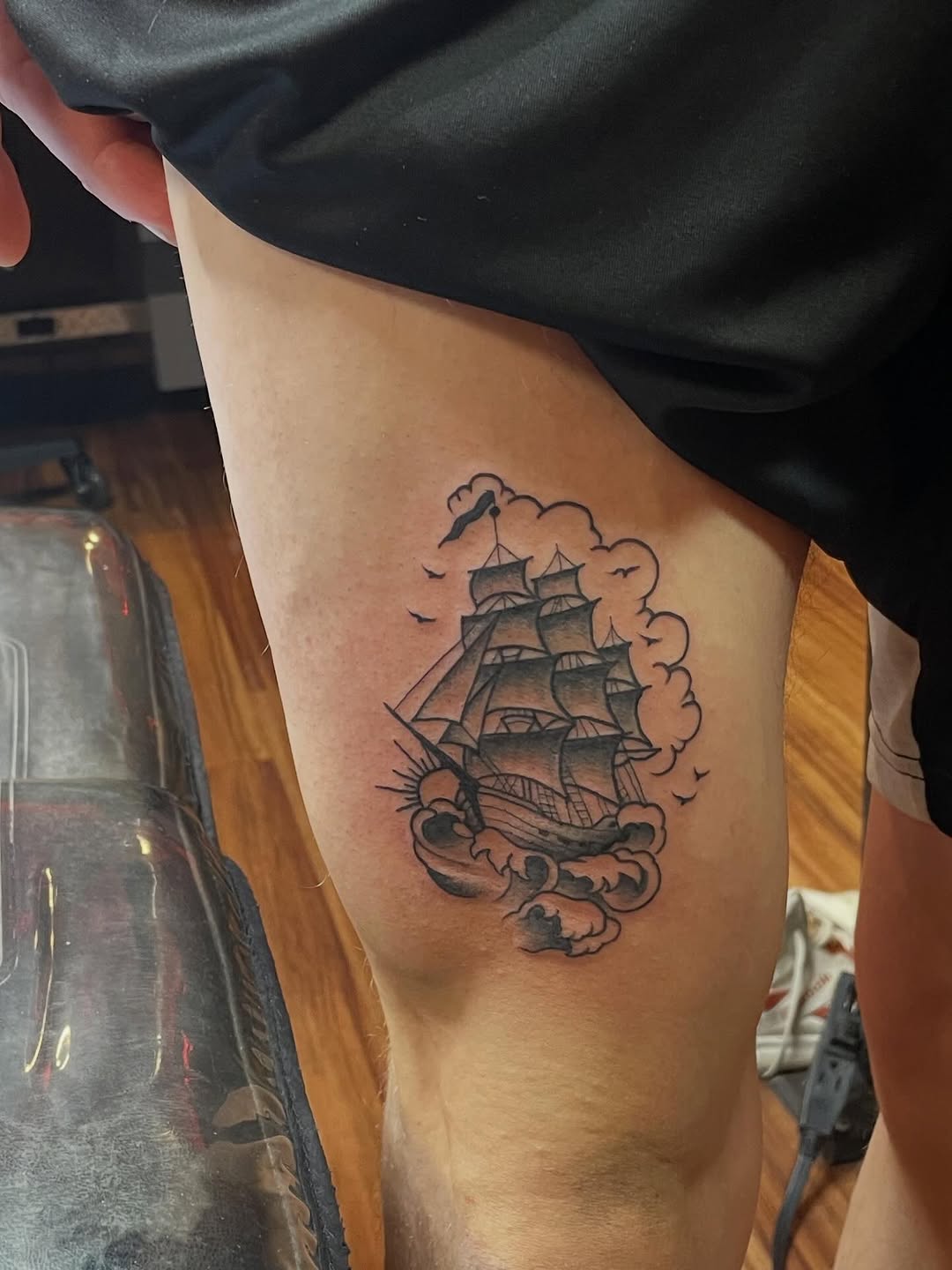 Tattoo by @annasabrowskytattoo — american_traditional, black_and_grey
