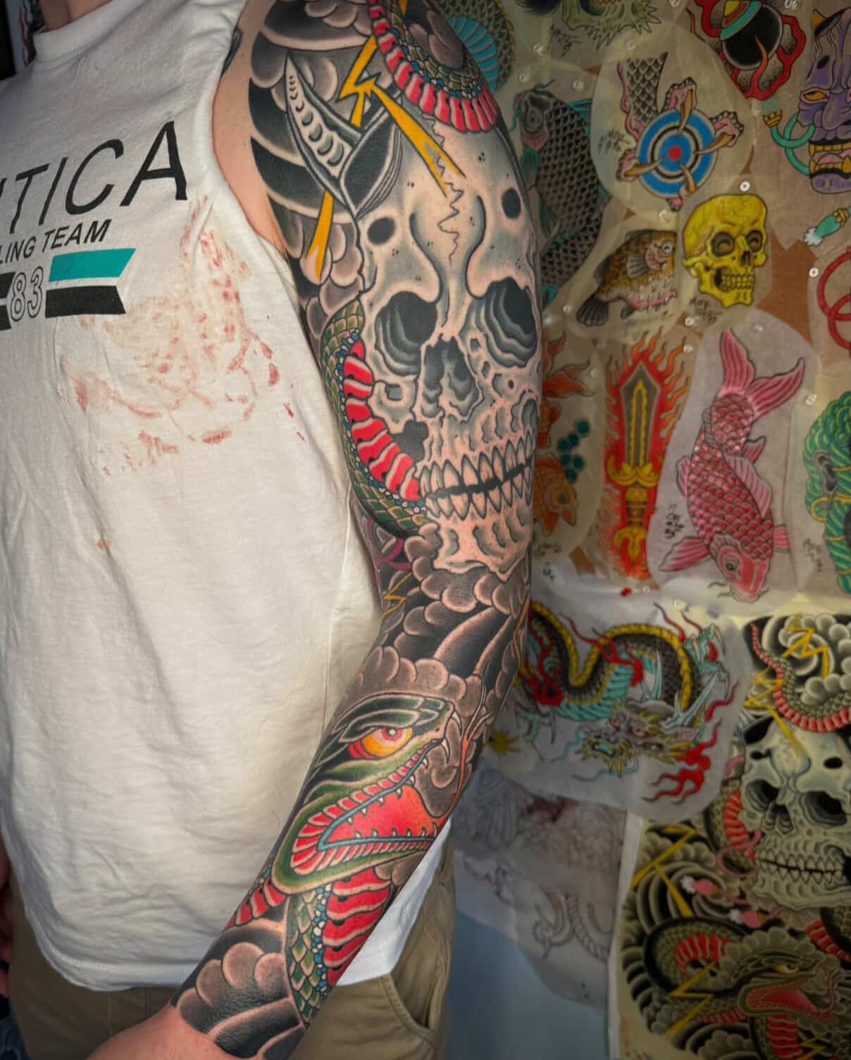 Tattoo by @noah_moretz — american_traditional, dotwork