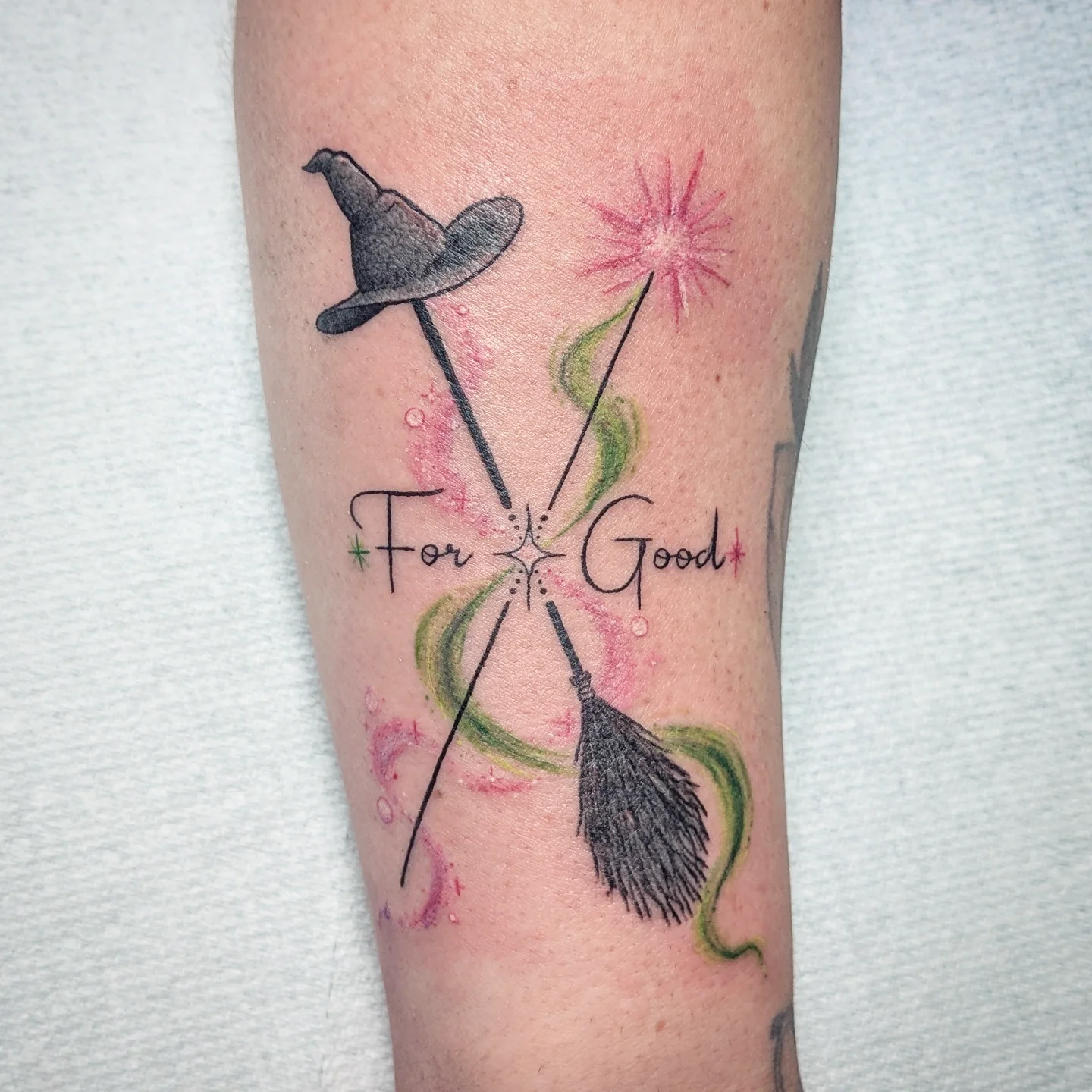 Tattoo by @inkedmongoose — dotwork, watercolor