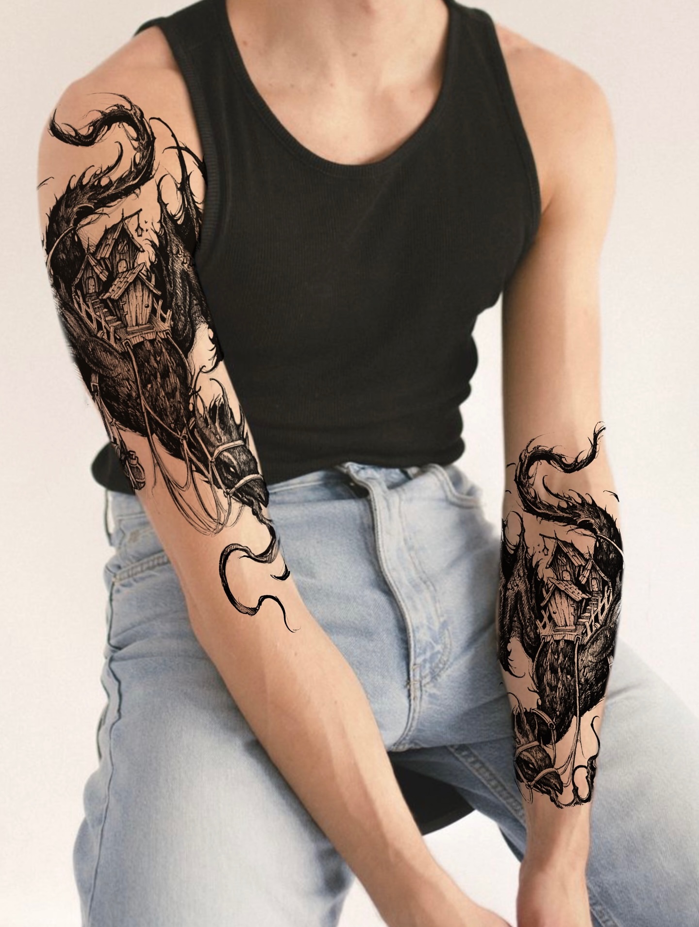 Tattoo by @bru.blackink — black_and_grey, dark_realism