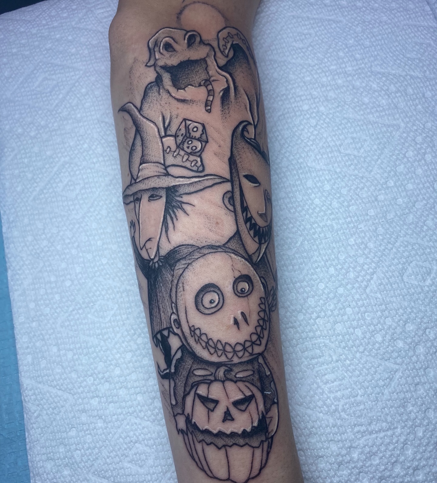 Tattoo by @yobeazytattoos — dotwork, dark_realism