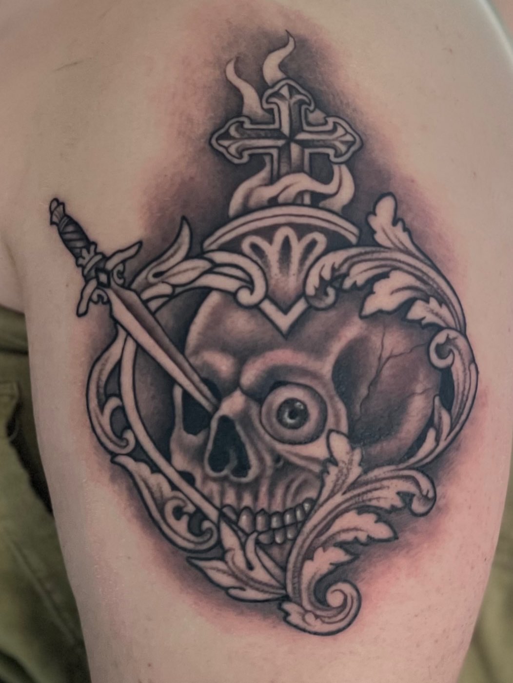 Tattoo by @a5ink — black_and_grey, realism