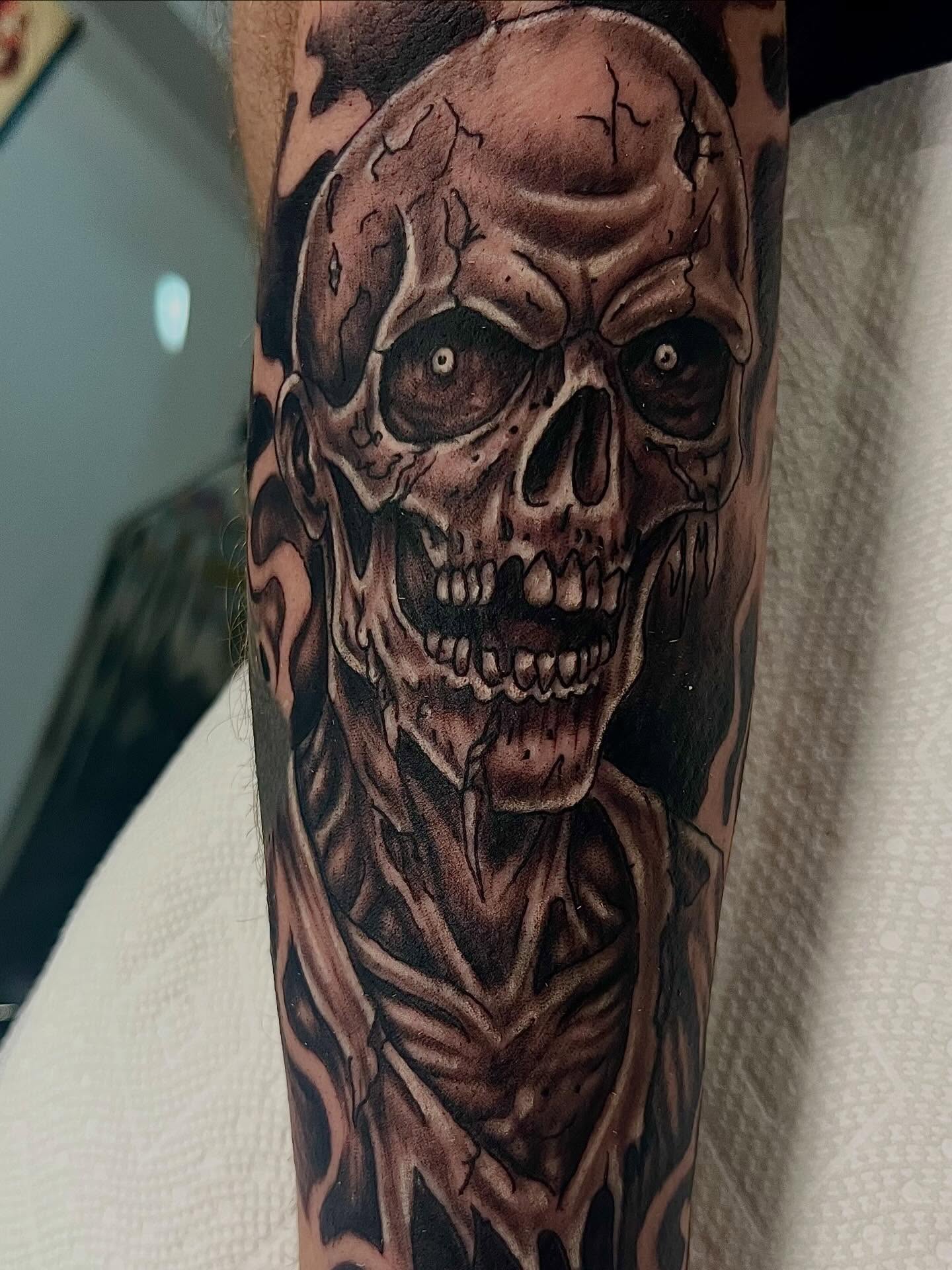 Tattoo by @classiccustomtattooing — realism, dark_realism