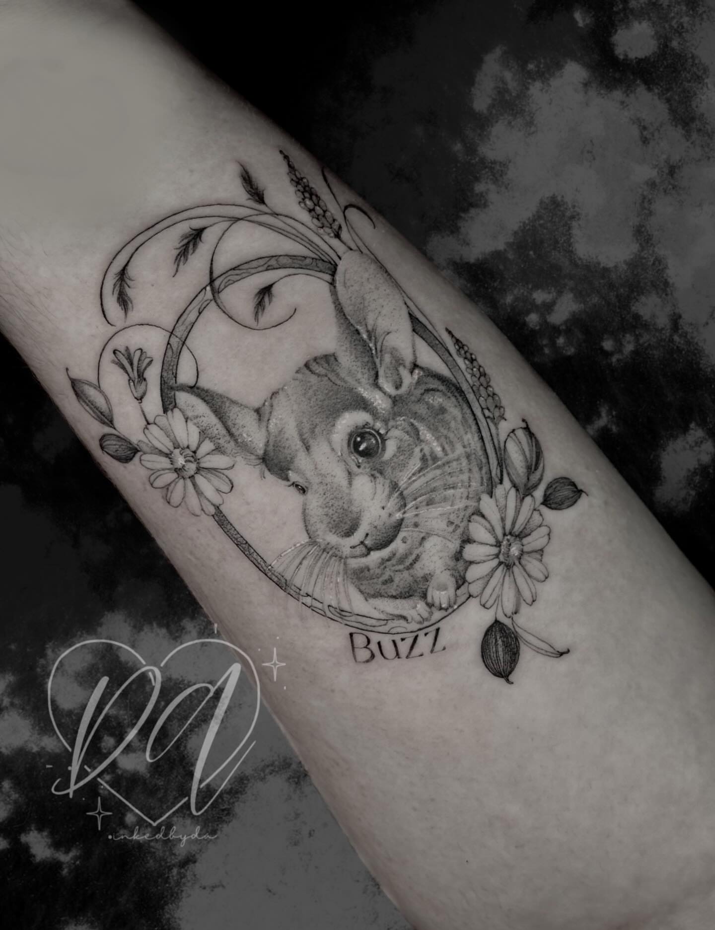 Chinchilla realism tattoo on the forearm by Dalton Alexandria