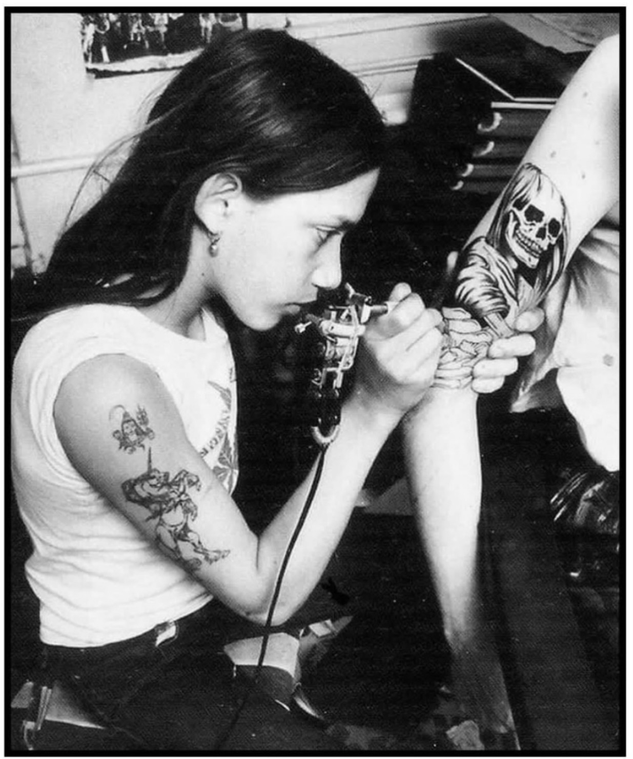 Skull and snake black and grey tattoo on the forearm by Destroy Troy