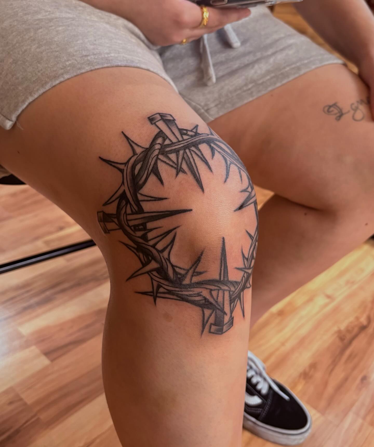 Tattoo by @pembrlily — black_and_grey