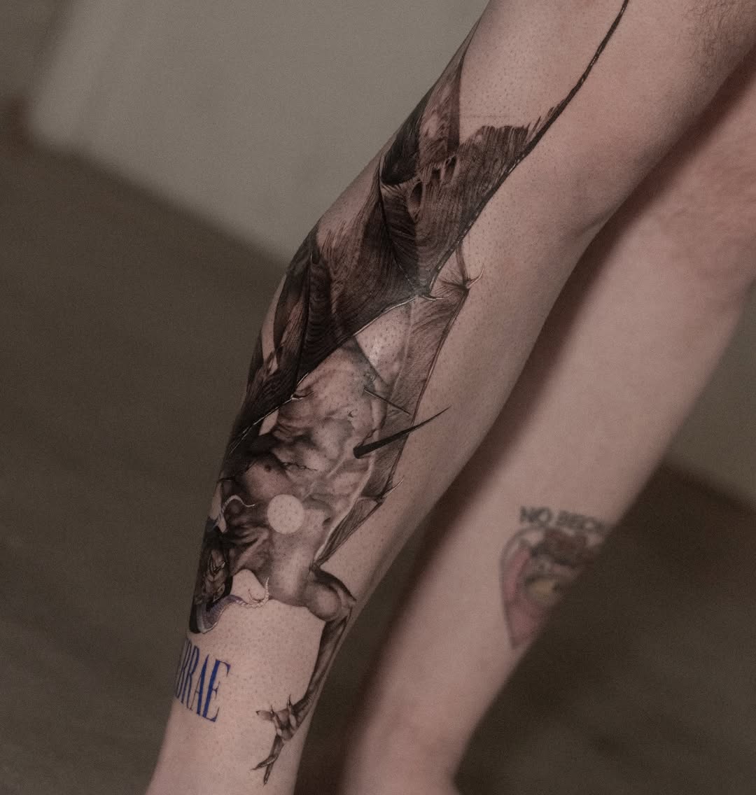 Tattoo by @lejobravo — realism, black_and_grey
