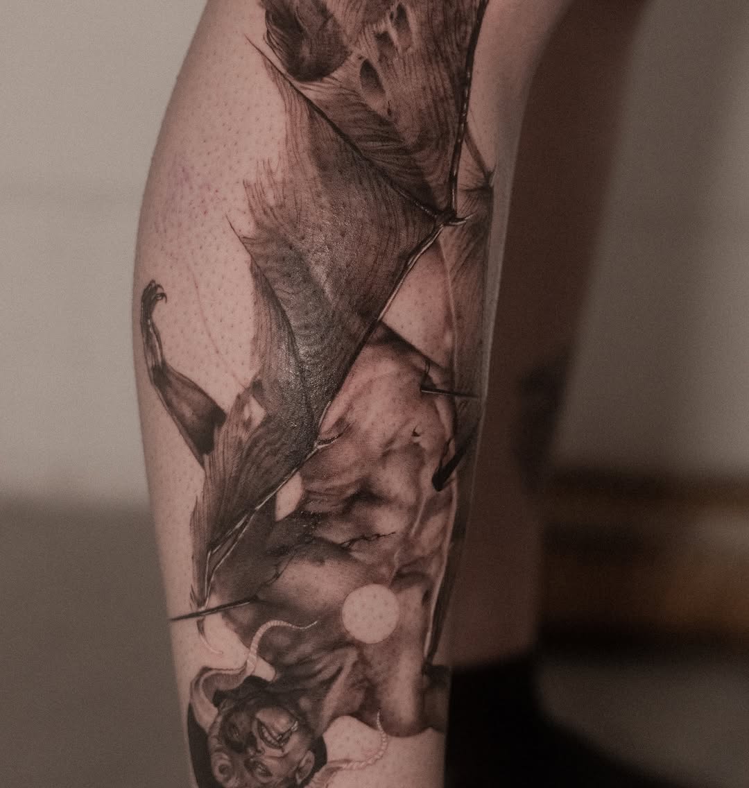 Tattoo by @lejobravo — realism, black_and_grey