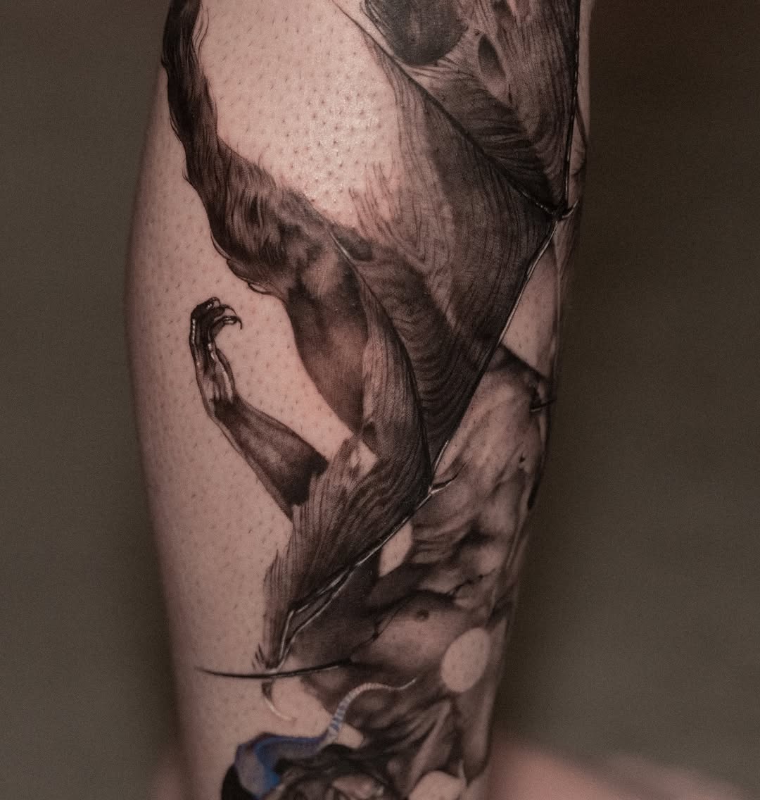 Tattoo by @lejobravo — realism, black_and_grey