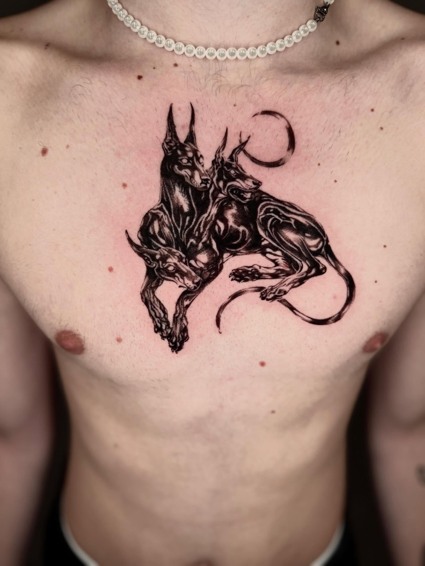 Tattoo by @amberstarrartistry — black_and_grey