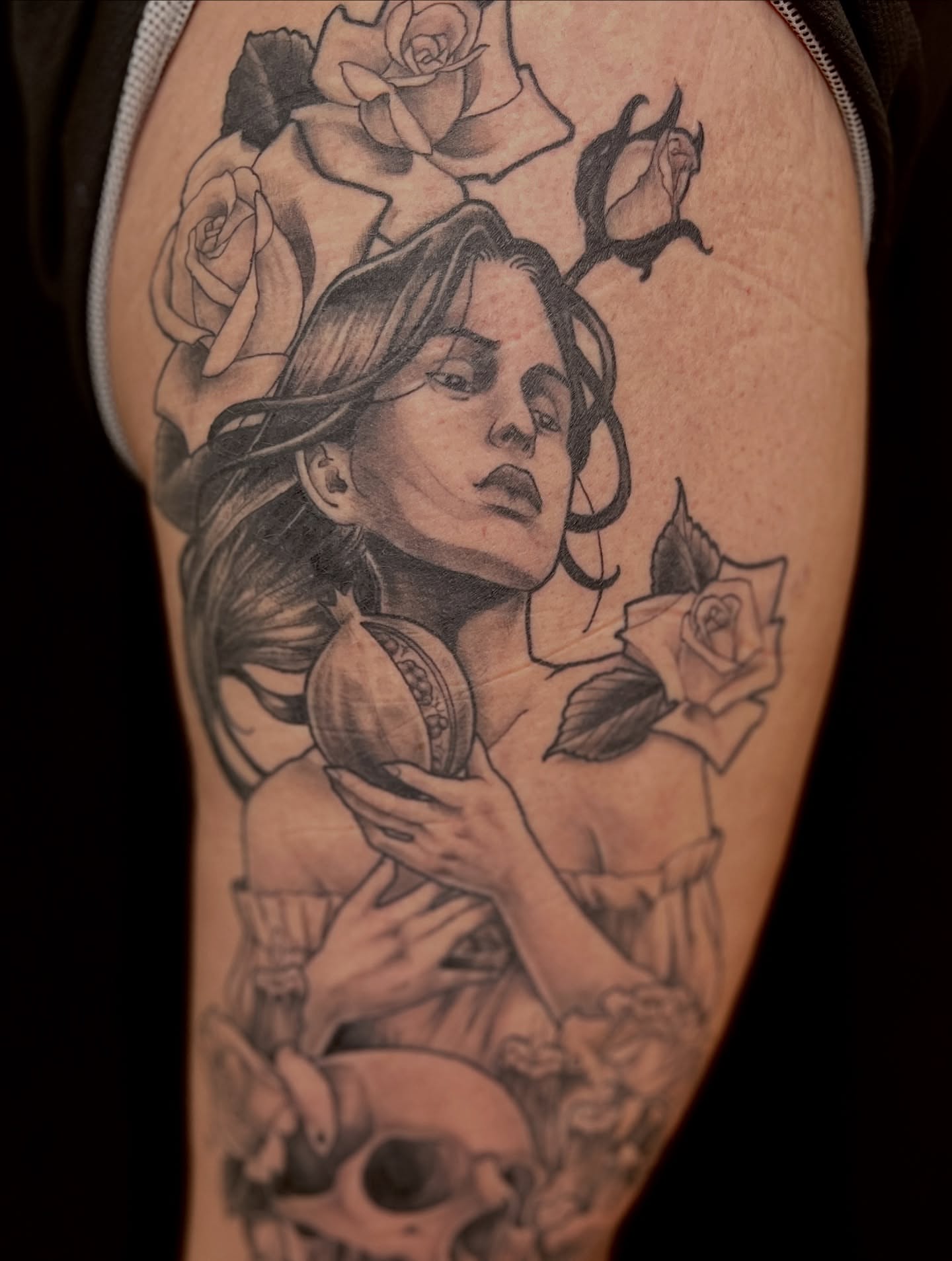 Tattoo by @inkbybellie — black_and_grey, realism