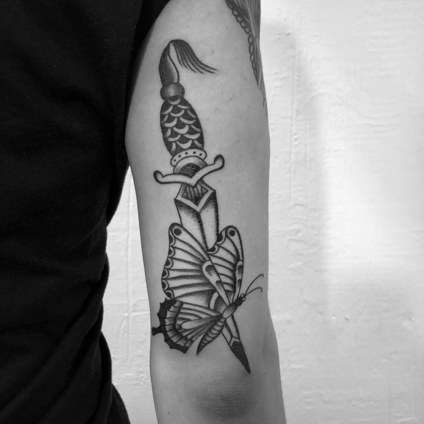 Tattoo by @hontraditional — black_and_grey, geometric