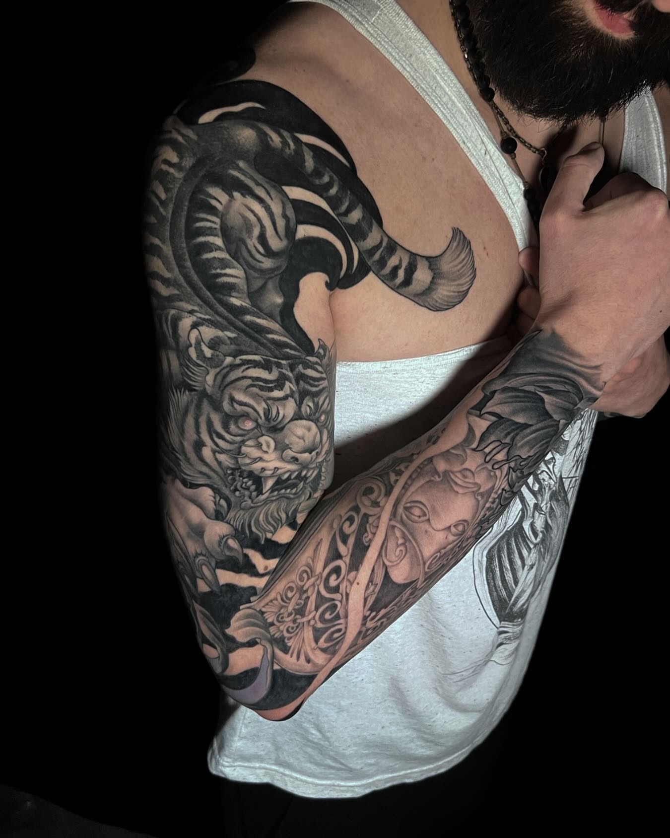 Tattoo by @skerrybrownie — black_and_grey, realism