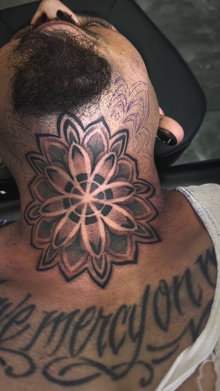 Mandala geometric tattoo by Myles Manuel Lopez, Phoenix, Arizona