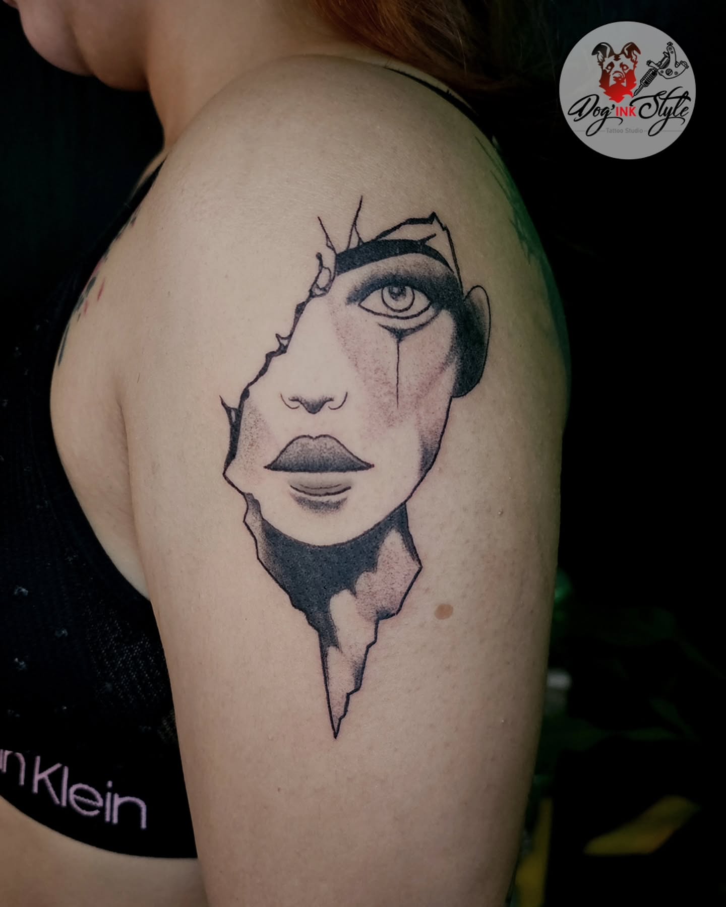 Tattoo by @dog_ink_style β dotwork, black_and_grey