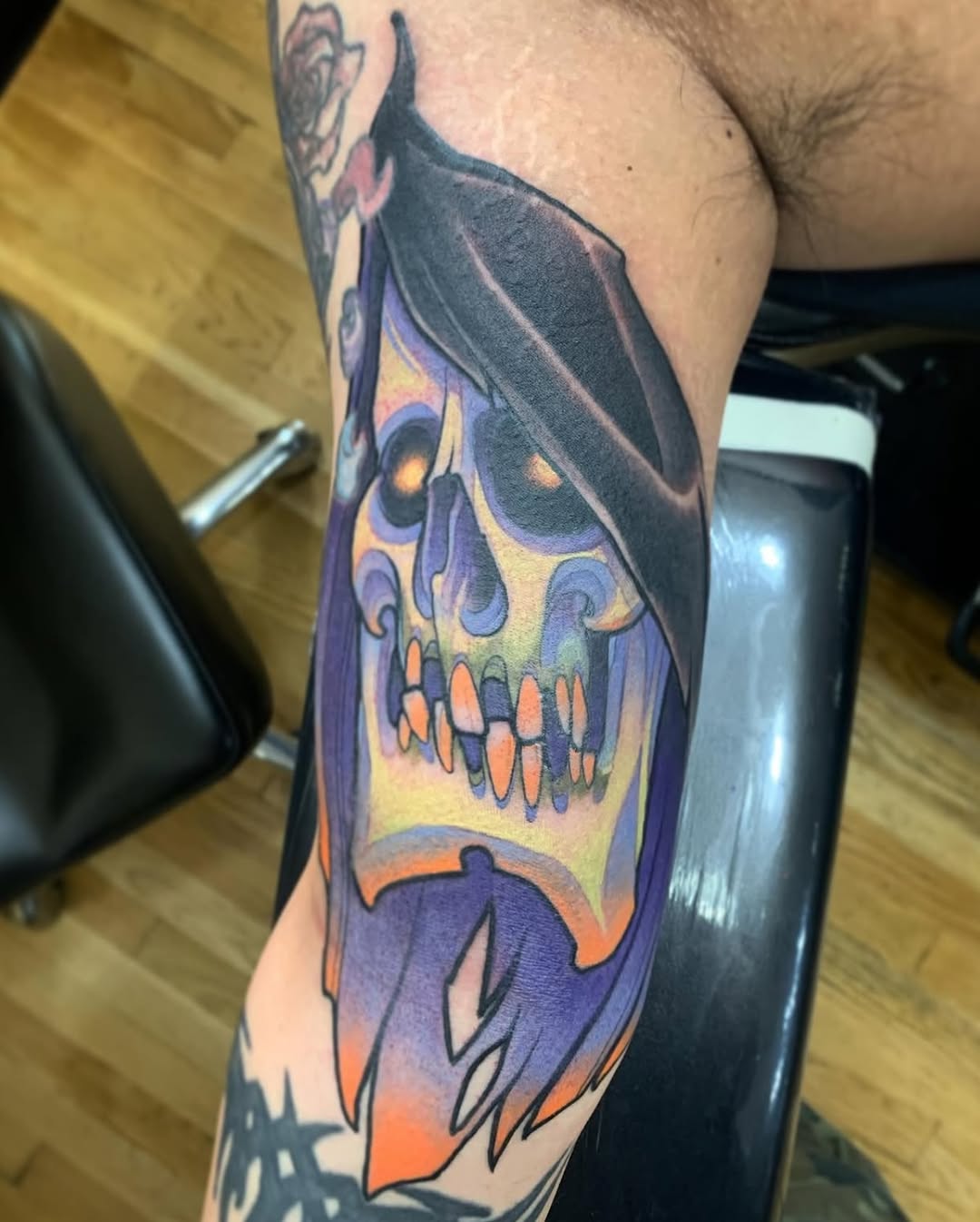 Tattoo by @powsonero — neo_traditional, black_and_grey