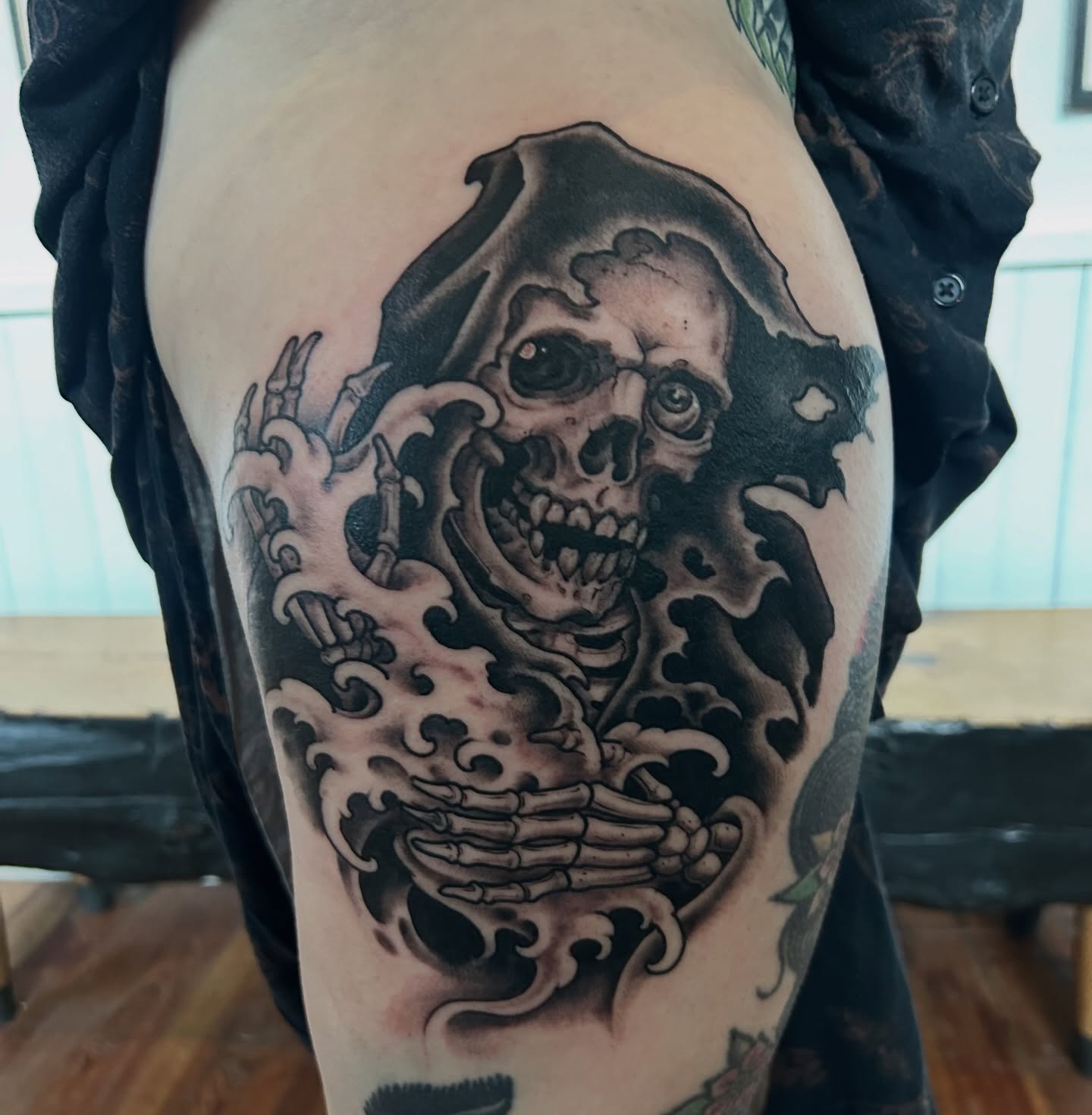 Tattoo by @justinweatherholtz — black_and_grey, realism