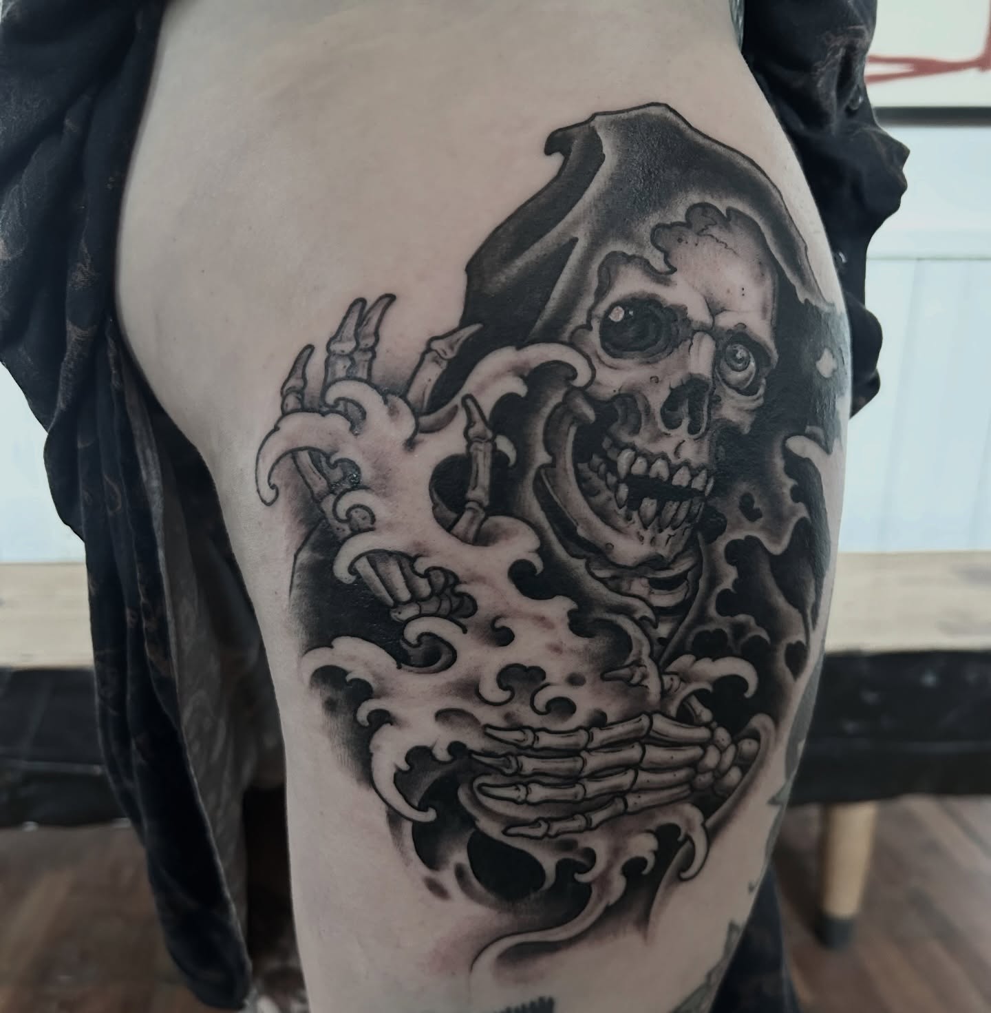 Tattoo by @justinweatherholtz — black_and_grey, realism