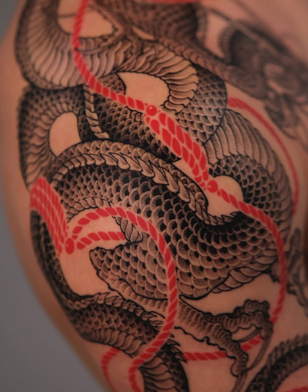 Tattoo by @bayun.tattoos — japanese_irezumi, black_and_grey