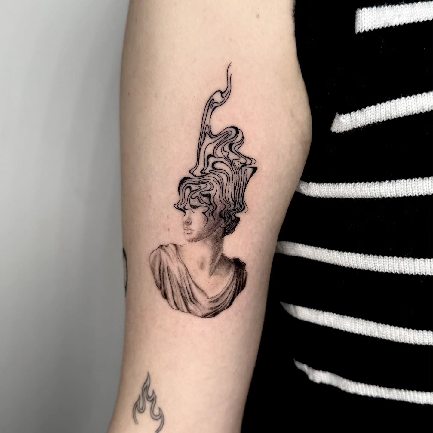 Tattoo by @emogirltattoo — black_and_grey, realism