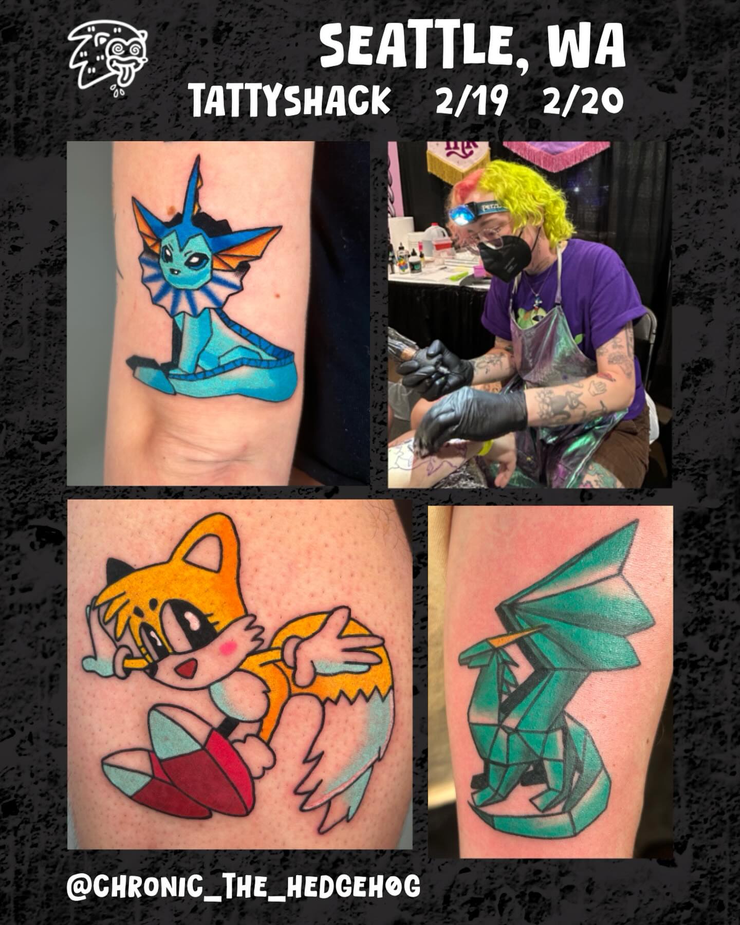 Gyarados geometric tattoo on the forearm by Ollie