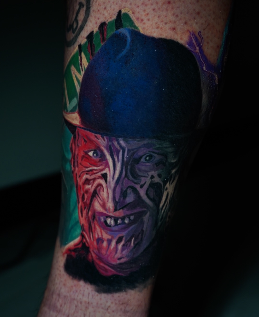 Freddy Krueger realism tattoo on the forearm by Benjamin Xavier Valadez