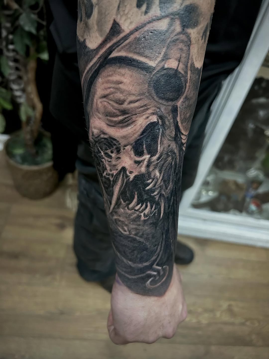 Tattoo by @fridaynighttattoos — realism, black_and_grey