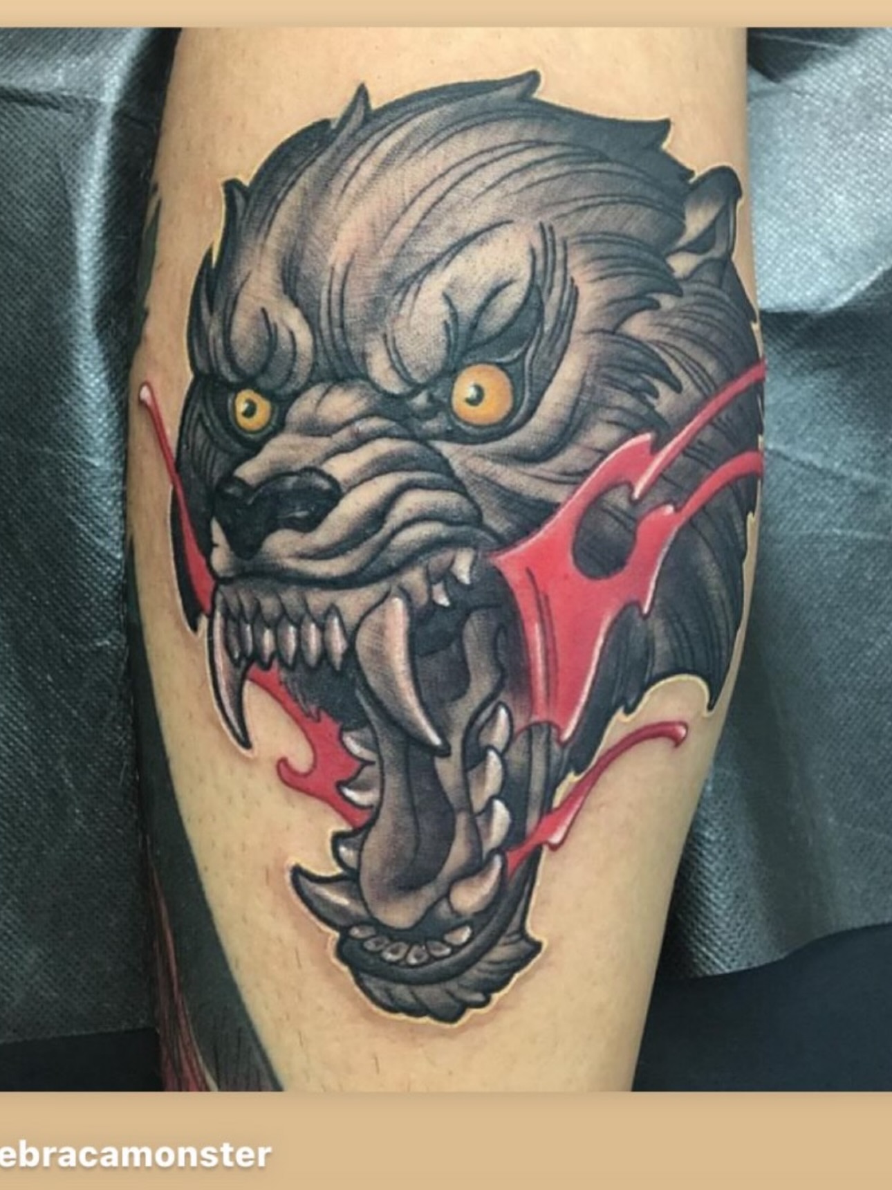 Tattoo by @thebracamonster — american_traditional, dark_realism