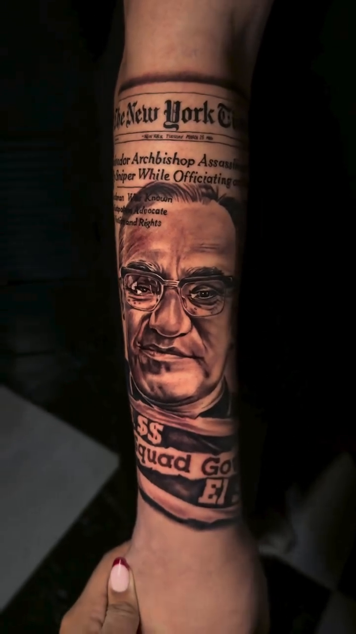 Tattoo by @thetattoosaint — realism, black_and_grey