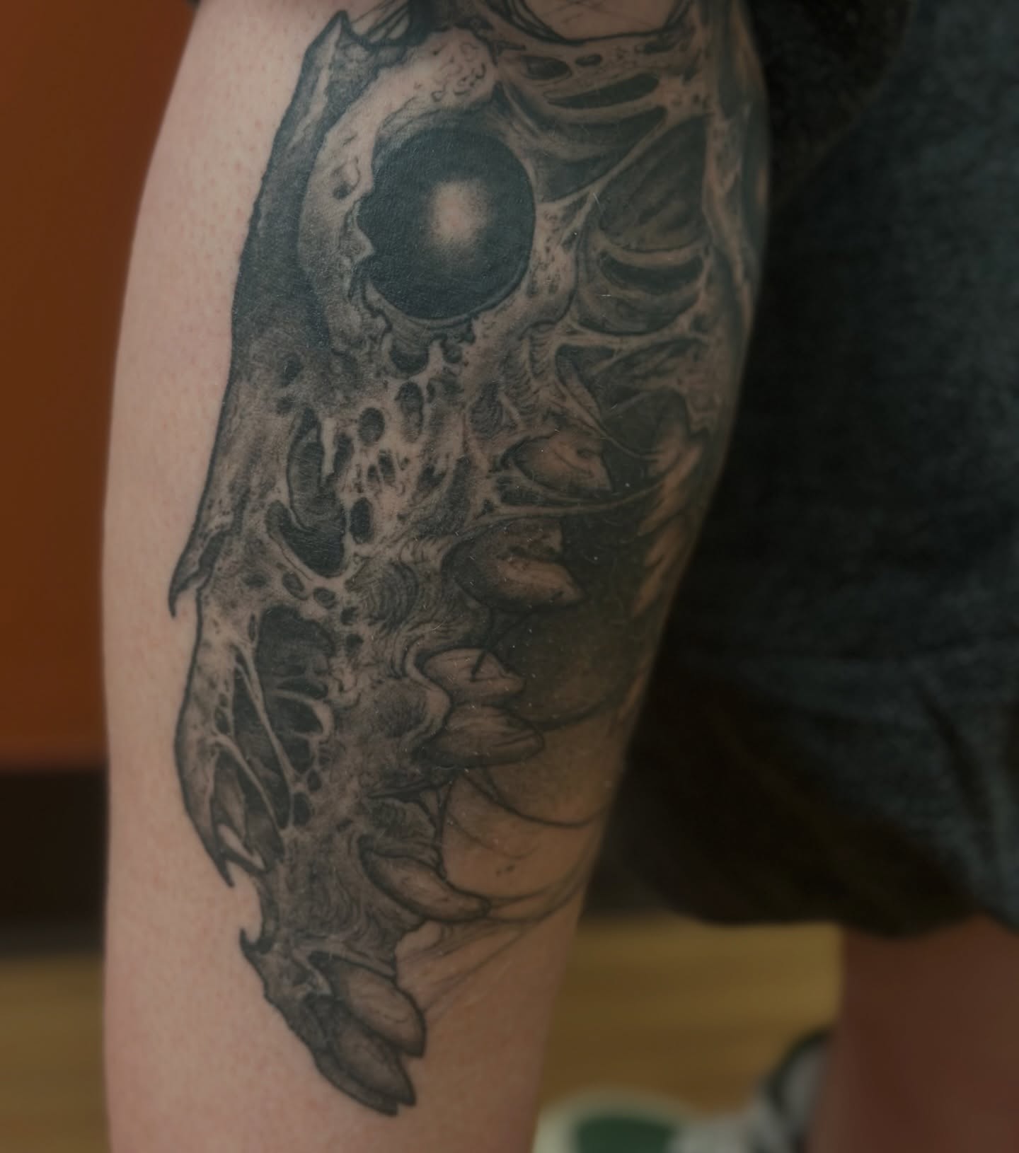 Tattoo by @carnivorousfx — black_and_grey, realism