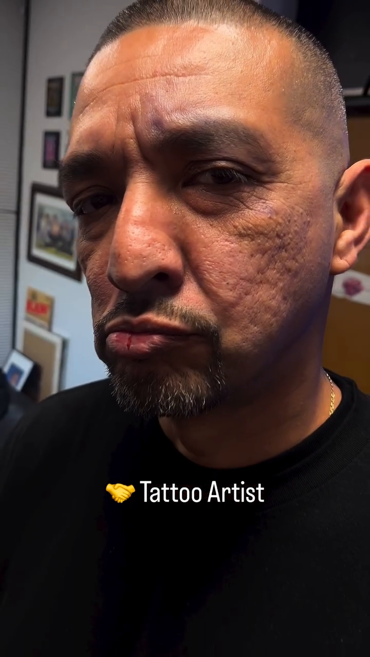 Man's face realism tattoo by Beto Tats, Round Rock, Texas
