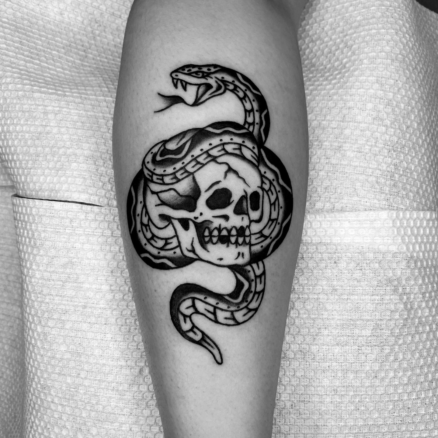 Tattoo by @hontraditional — black_and_grey