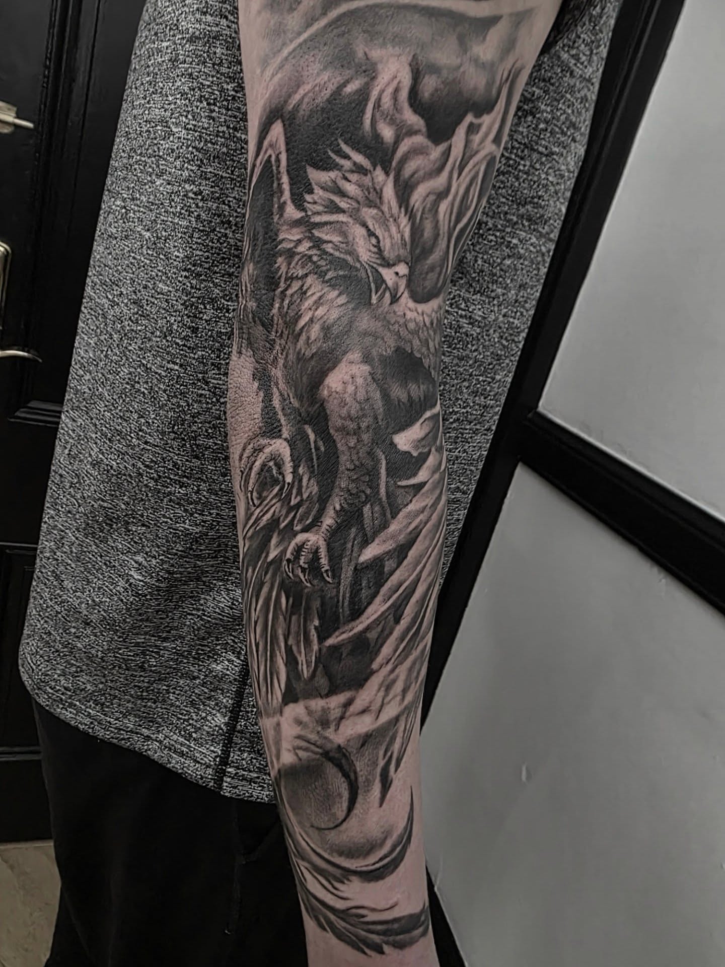 Tattoo by @samanthamcquillanart — black_and_grey, realism