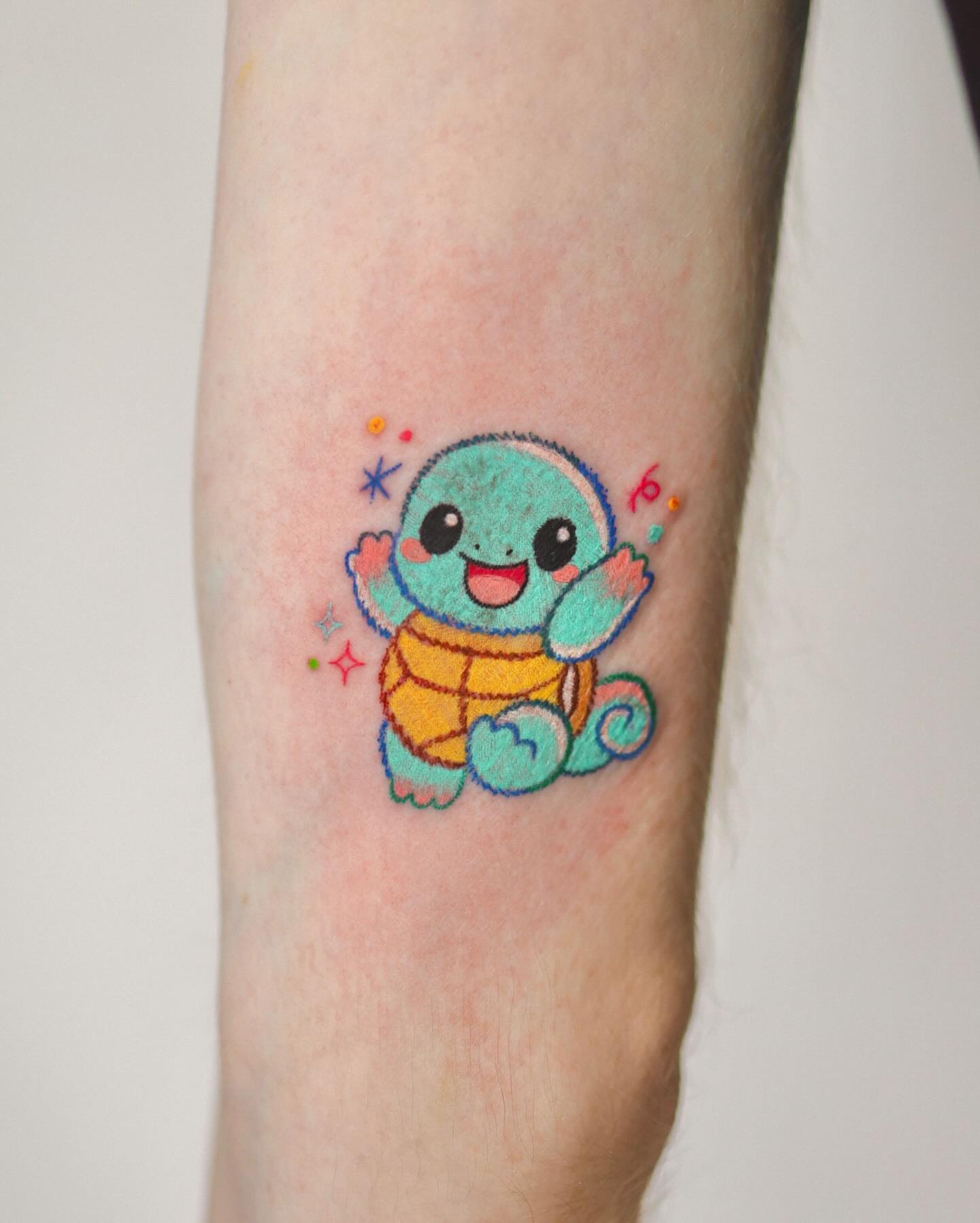 Squirtle new school tattoo on the forearm by Kettle🤍케틀