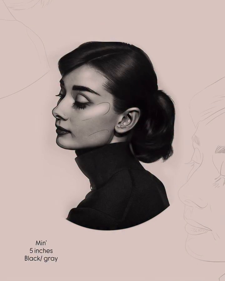 Audrey hepburn and house realism tattoo by Sacramento Tattoos (Ilona)